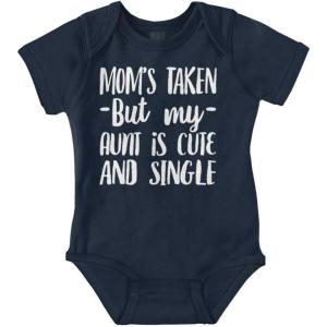 Brisco Brands Funny Single Aunts Cute Niece Nephew Baby Romper Boys or Girls(Navy)