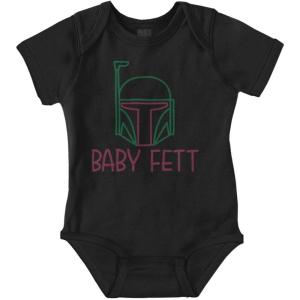 Brisco Brands Galactic Bounty Hunter Babies Cute Baby Romper Boys or Girls(Black)