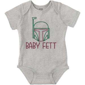 Brisco Brands Galactic Bounty Hunter Babies Cute Baby Romper Boys or Girls(Heather)