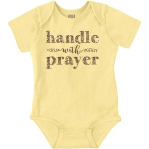 Brisco Brands Handle Prayer Religious Christian Baby Bodysuit Jumper Girls(Banana)