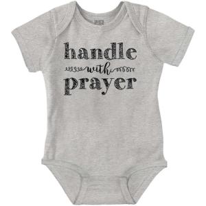 Brisco Brands Handle Prayer Religious Christian Baby Bodysuit Jumper Girls(Heather)