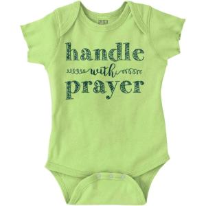Brisco Brands Handle Prayer Religious Christian Baby Bodysuit Jumper Girls(Key Lime)