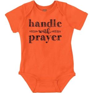 Brisco Brands Handle Prayer Religious Christian Baby Bodysuit Jumper Girls(Orange)