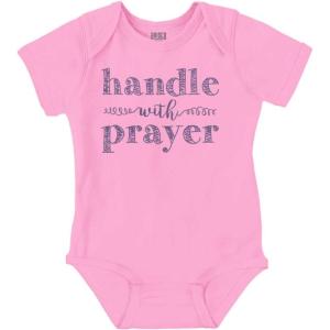 Brisco Brands Handle Prayer Religious Christian Baby Bodysuit Jumper Girls(Pink)