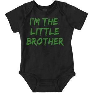 Brisco Brands I’m the Little Brother Siblings Baby Bodysuit Jumper Boys(Black)