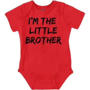 Brisco Brands I’m the Little Brother Siblings Baby Bodysuit Jumper Boys(Red)