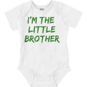 Brisco Brands I’m the Little Brother Siblings Baby Bodysuit Jumper Boys(White)