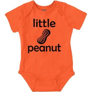 Brisco Brands Little Peanut Tiny Adorable Babies Baby Romper Boys or Girls(Orange)