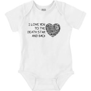 Brisco Brands Love You Death Star and Back Galaxy Baby Bodysuit Jumper Girls(White)
