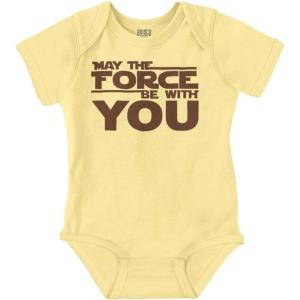 Brisco Brands May The Universe Be With You Baby Romper Boys or Girls(Banana)
