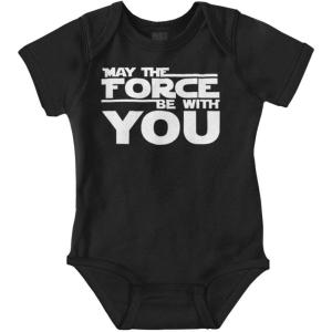 Brisco Brands May The Universe Be With You Baby Romper Boys or Girls(Black)