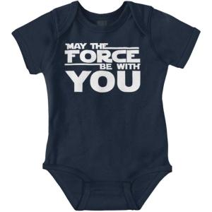 Brisco Brands May The Universe Be With You Baby Romper Boys or Girls(Navy)