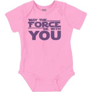 Brisco Brands May The Universe Be With You Baby Romper Boys or Girls(Pink)