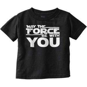 Brisco Brands May The Universe Be with You Toddler Boy Girl T Shirt(Black)
