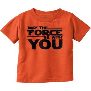 Brisco Brands May The Universe Be with You Toddler Boy Girl T Shirt(Orange)