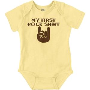 Brisco Brands My First Rock Outfit Baby Romper Boys or Girls(Banana)