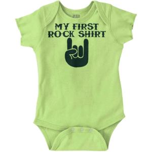 Brisco Brands My First Rock Outfit Baby Romper Boys or Girls(Key Lime)