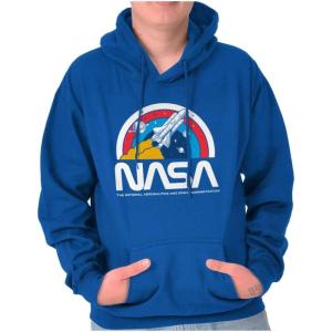 Brisco Brands NASA Vintage Retro Space Shuttle Hoodie Sweatshirt Women Men(Royal)