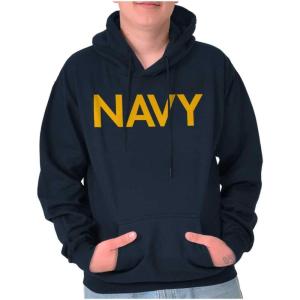 Brisco Brands Navy Military Physical Training PT Exercise Workout Hooded Sweatshirt(Navy)