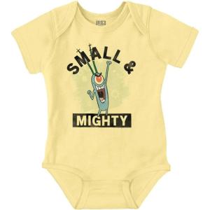 Brisco Brands Plankton Cartoon Small and Mighty Baby Romper Boys or Girls(Banana)