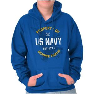 Brisco Brands Property US Navy 1775 Semper Fortis Hoodie Sweatshirt Women Men(Royal)