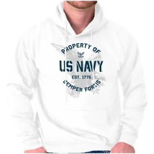 Brisco Brands Property US Navy 1775 Semper Fortis Hoodie Sweatshirt Women Men(White)
