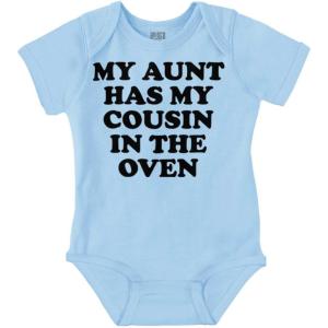 Brisco Brands Proud Nephews Nieces Excepting Auntie Baby Romper Boys or Girls(Light Blue)