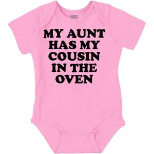 Brisco Brands Proud Nephews Nieces Excepting Auntie Baby Romper Boys or Girls(Pink)