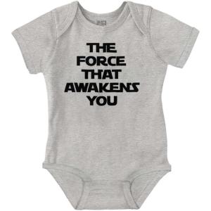 Brisco Brands The That Awakens You Dark Galaxy Baby Romper Boys or Girls(Heather)
