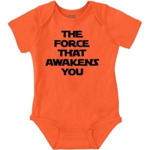 Brisco Brands The That Awakens You Dark Galaxy Baby Romper Boys or Girls(Orange)