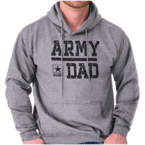 Brisco Brands US Army Dad Military Father Star Logo Hoodie Hooded Sweatshirt Men(Sport Grey)