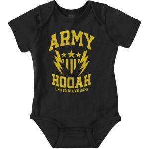 Brisco Brands US Army Soldier Veteran Pride Baby Romper Boys or Girls(Black)