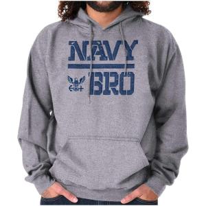 Brisco Brands United States Navy Brother Armed Forces Hoodie Hooded Sweatshirt Men(Sport Grey)