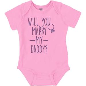 Brisco Brands Will You Marry My Daddy Engagement Baby Romper Boys or Girls(Pink)