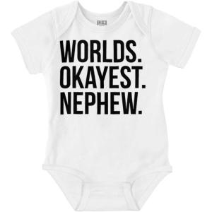 Brisco Brands Worlds Okayest Nephew Aunt Uncle Joke Baby Bodysuit Jumper Boys(White)
