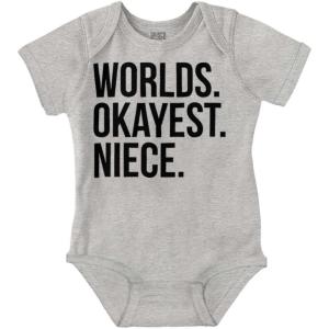 Brisco Brands Worlds Okayest Niece Family Love Baby Bodysuit Jumper Girls(Heather)