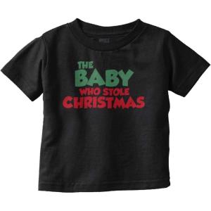 Brisco Brands Xmas Babies Who Stole Christmas Toddler Boy Girl T Shirt(Black)
