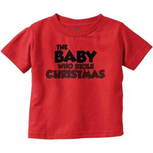 Brisco Brands Xmas Babies Who Stole Christmas Toddler Boy Girl T Shirt(Red)