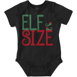 Brisco Brands Xmas Elf Size Christmas Baby Romper Boys or Girls(Black)