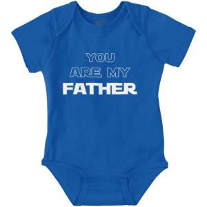 Brisco Brands You Are My Father Dark Galaxy Nerd Baby Romper Boys or Girls(Royal)
