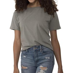 Fashion Crewneck Short SleeveFashion Crewneck Short Sleeve Womens Raw Edge T-shi(Grey)