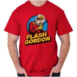Flash Gordon Vintage Space Comic Hero Graphic T Shirt Men or Women(Red)