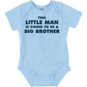 Little Man Going to Be a Big Brother Baby Bodysuit Jumper Boys(Light Blue)