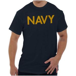 Navy Military Physical Training PT Exercise Workout Graphic T Shirt(Navy)