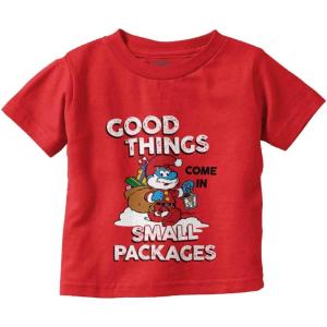 Santa Papa Smurf Toddler Boy Girl T Shirt(Red)