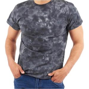 Tie Dye Shirt Colorful Cloud Short Sleeve Knit T-Shirt Crewneck Top(Crystal Black)
