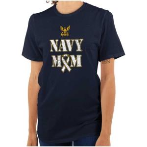 United States Navy Proud Mom Mother Womens Graphic T Shirt Tees(Navy)