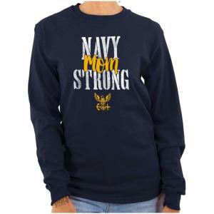 United States Navy Proud Mom Strong Women’s Long Sleeve T Shirt(Navy)