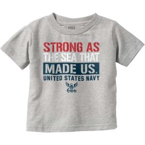 United States Navy Strong As The Sea Toddler Boy Girl T Shirt(Heather)