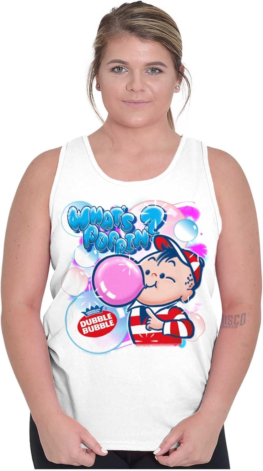 imageAirbrushed Dubble Bubble Whats Poppin Tank Top T Shirts Men WomenWhite